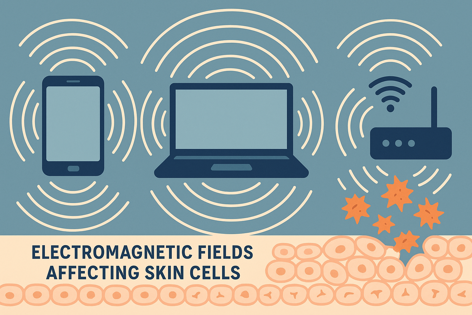 Electromagnetic fields affecting skin cell communication