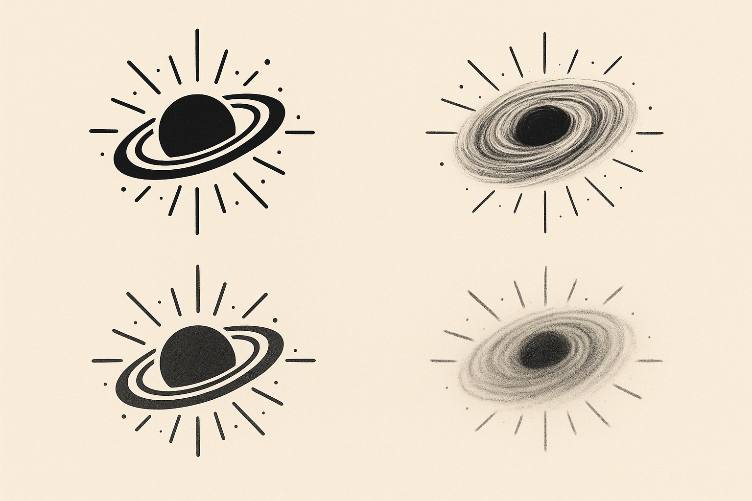 Realistic black hole tattoo designs
