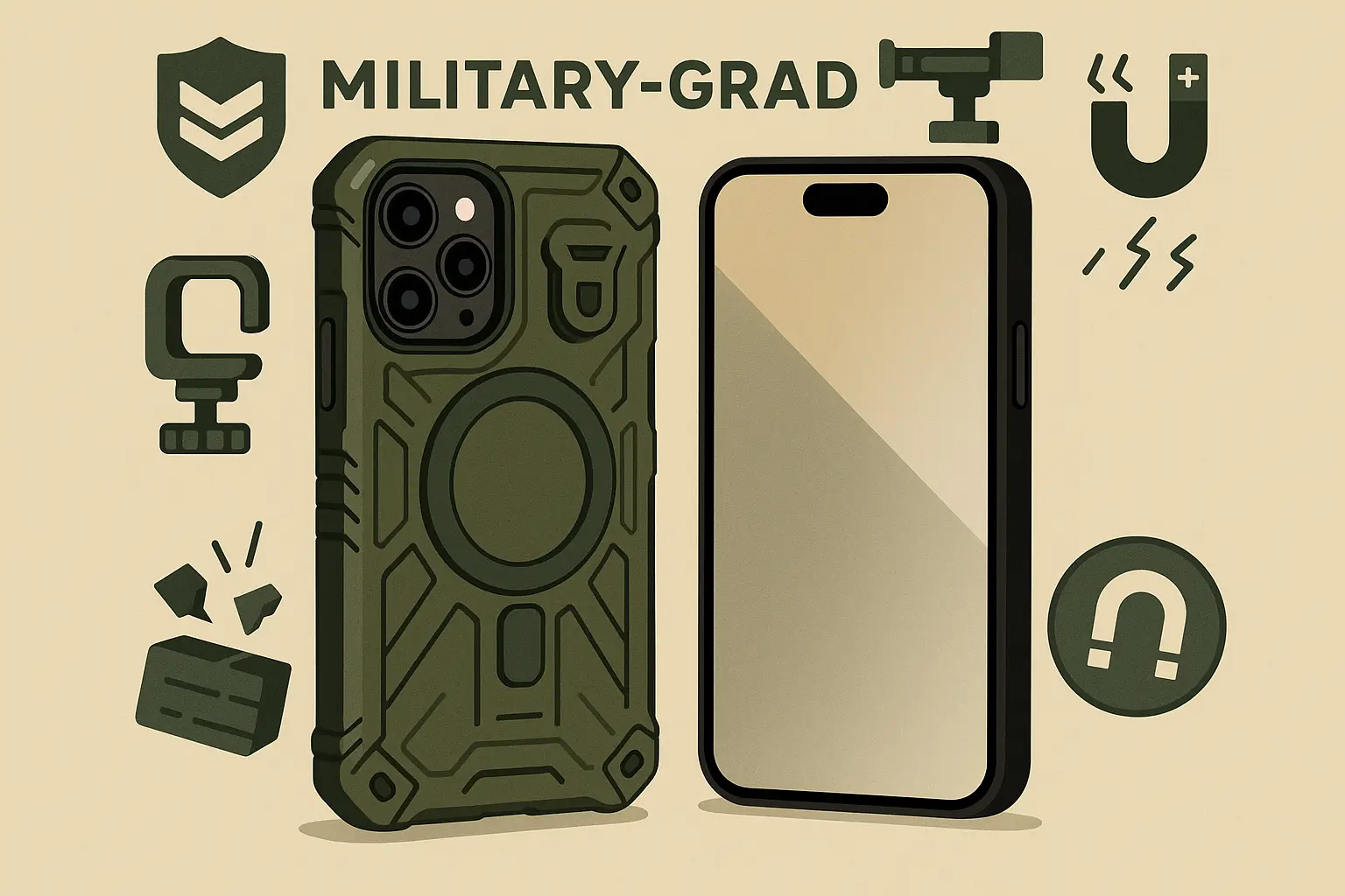 Military-grade phone case protection