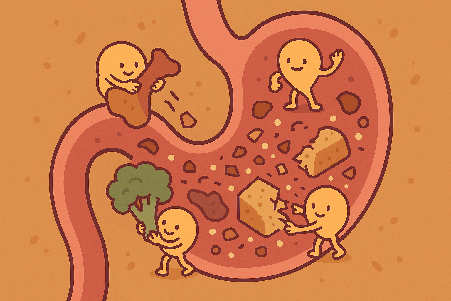 Digestive system support for high calorie intake