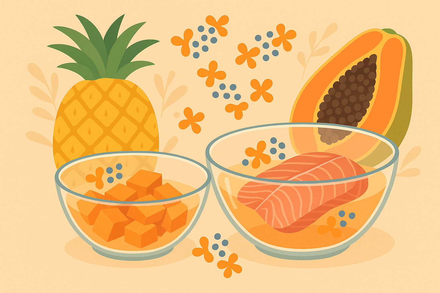 Enzyme-enhanced pescatarian meal preparation