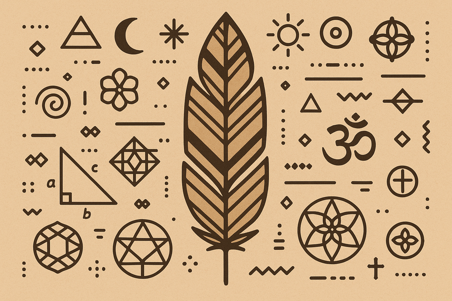 Sacred geometry patterns in traditional feather designs