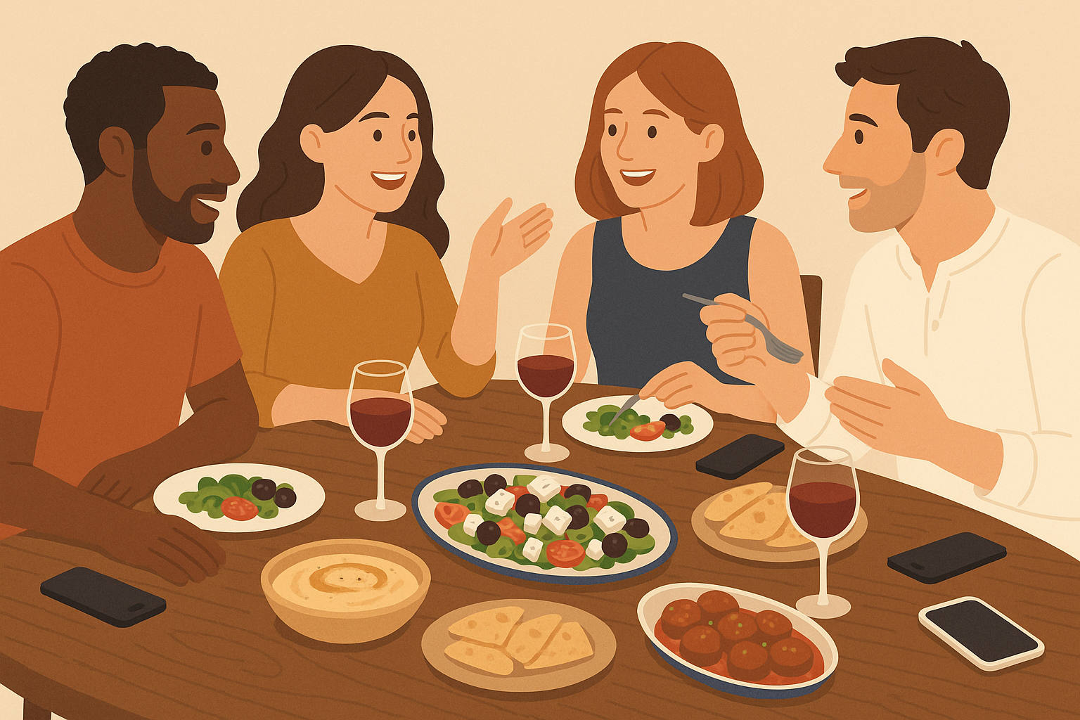 Modern Mediterranean social eating practices