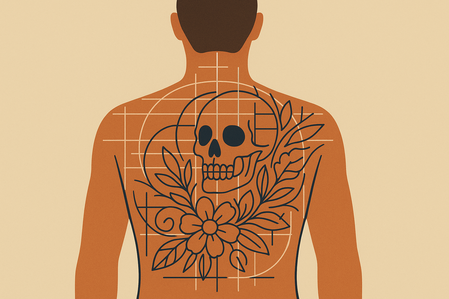 Back tattoo architectural planning