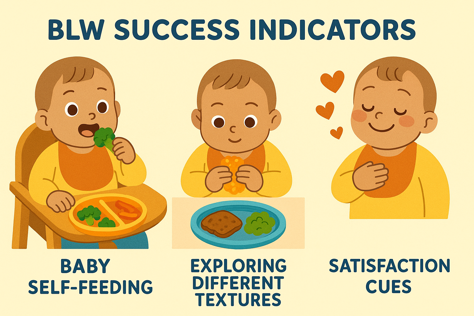 Baby showing successful self-regulation during BLW