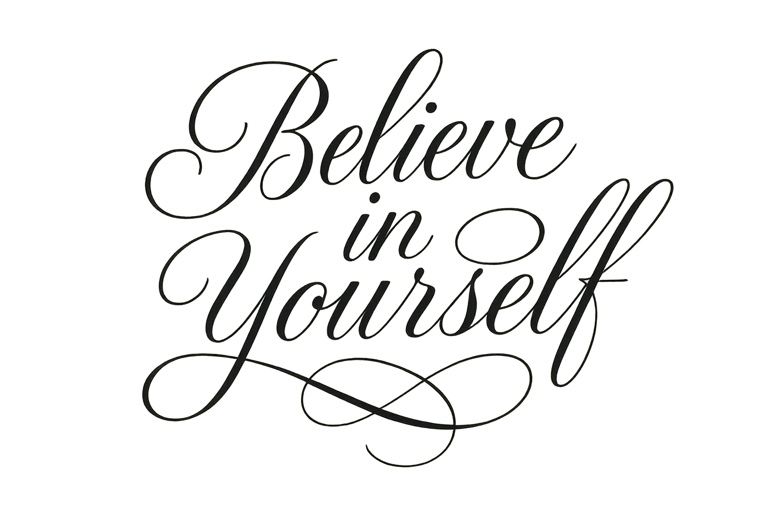 Continuous improvement script tattoo in elegant lettering