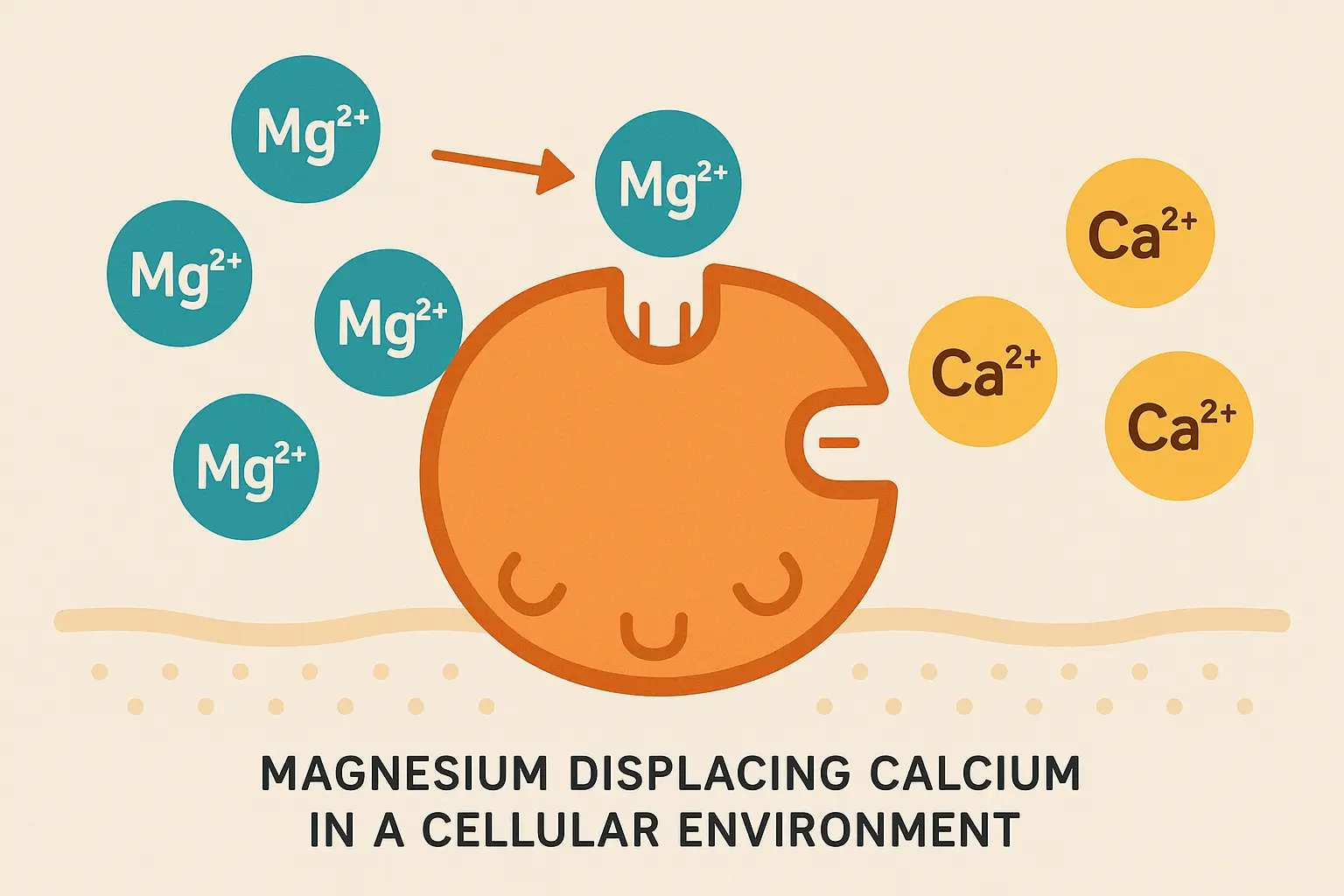 Magnesium calcium cellular displacement mechanism
