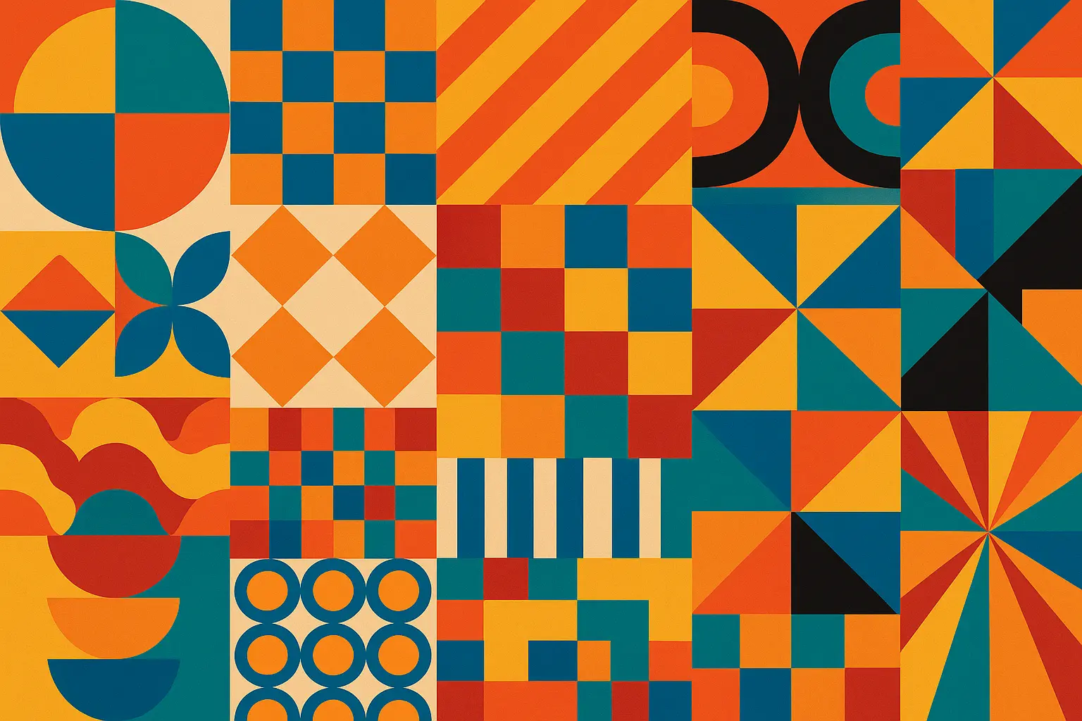 Bold pattern shower tiles