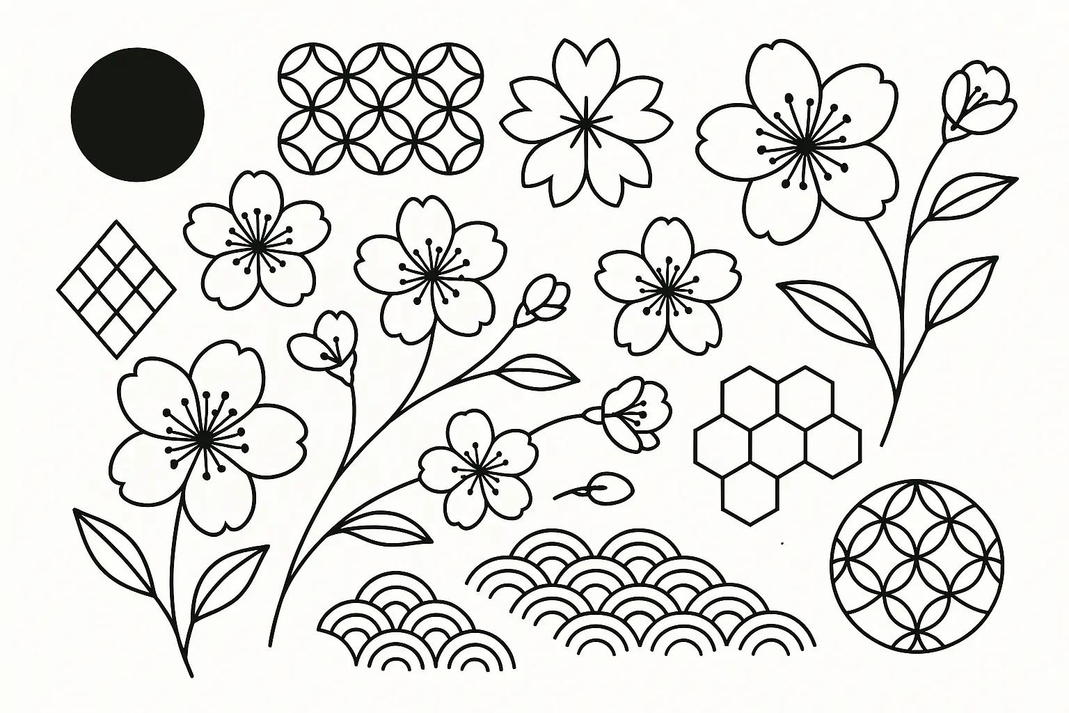 Minimalist cherry blossom tattoo designs