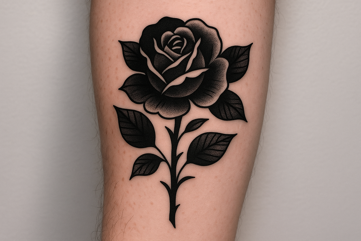 Black rose tattoo design