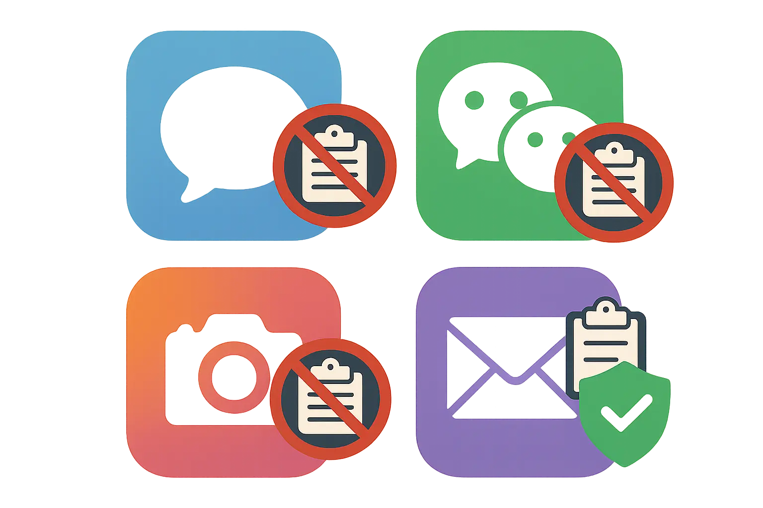 Social media app clipboard restrictions notification