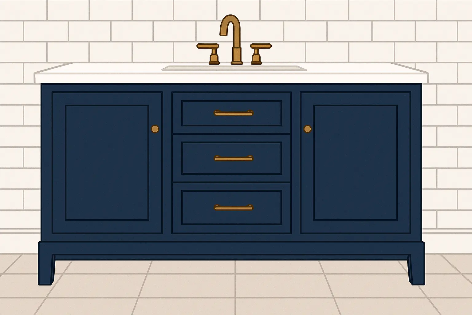 Classic Navy Shaker-Style Vanity