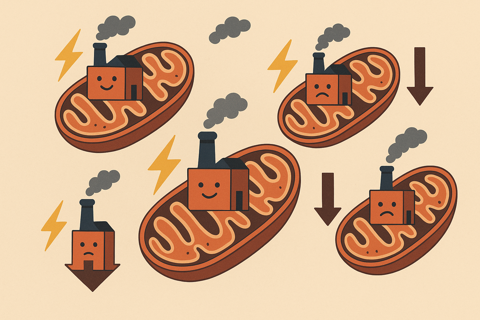 Cellular mitochondria energy production aging