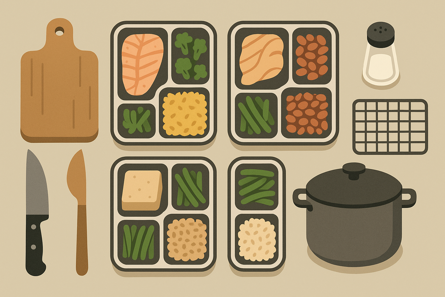 High protein meal prep system layout