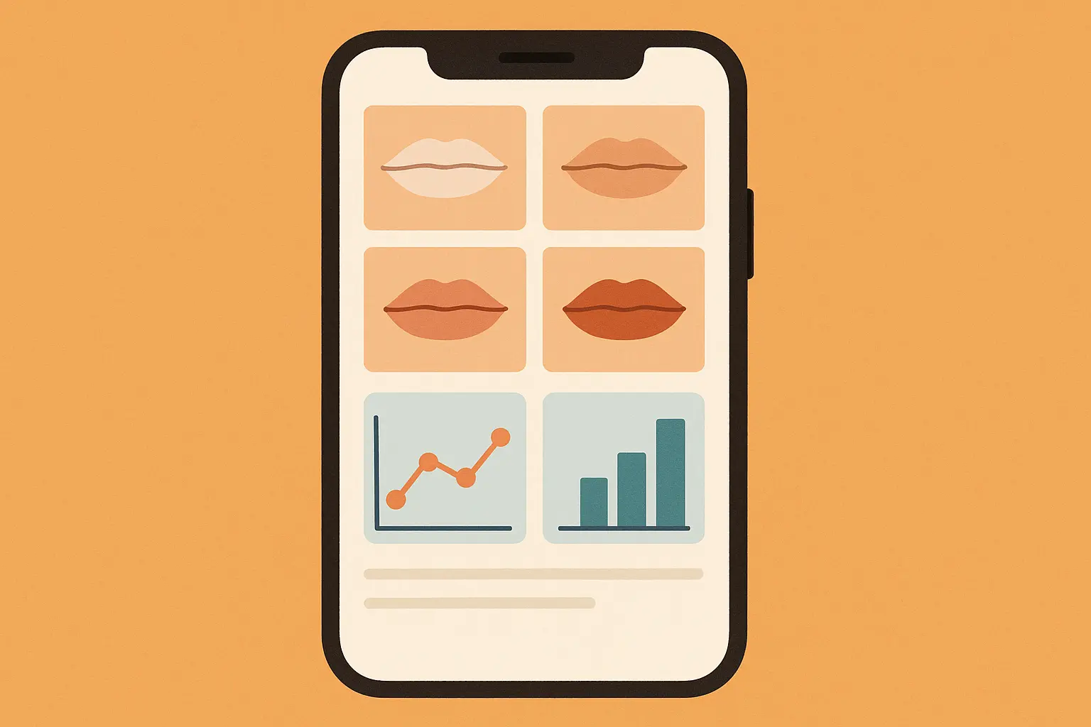 Timeline showing lip color improvement during treatment