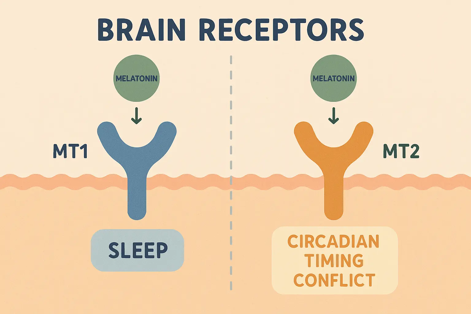 Brain receptors affected by melatonin
