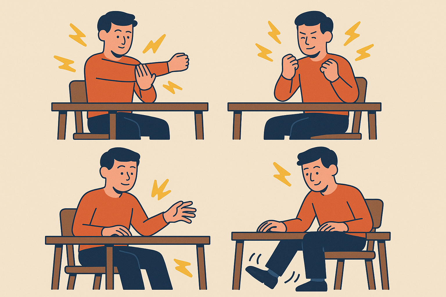 Micromovement exercises for desk workers