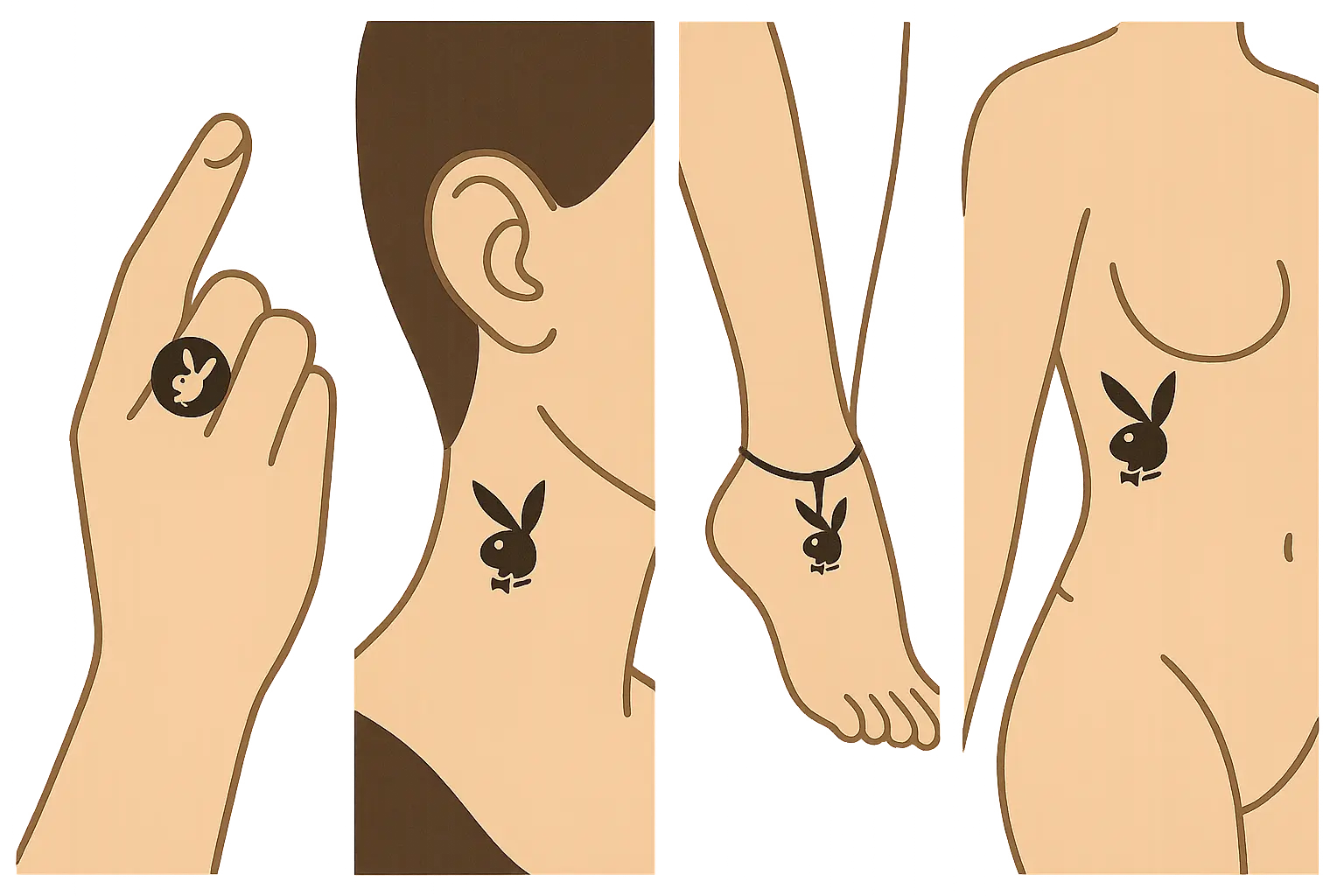 Text and quote integration with playboy tattoos