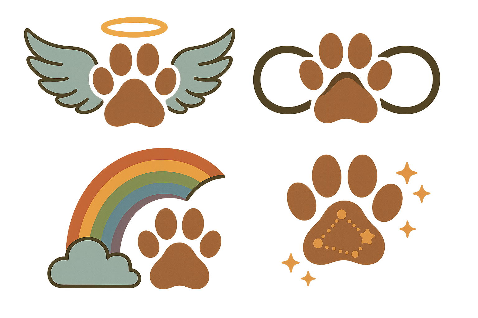 Symbolic and memorial paw tattoo designs