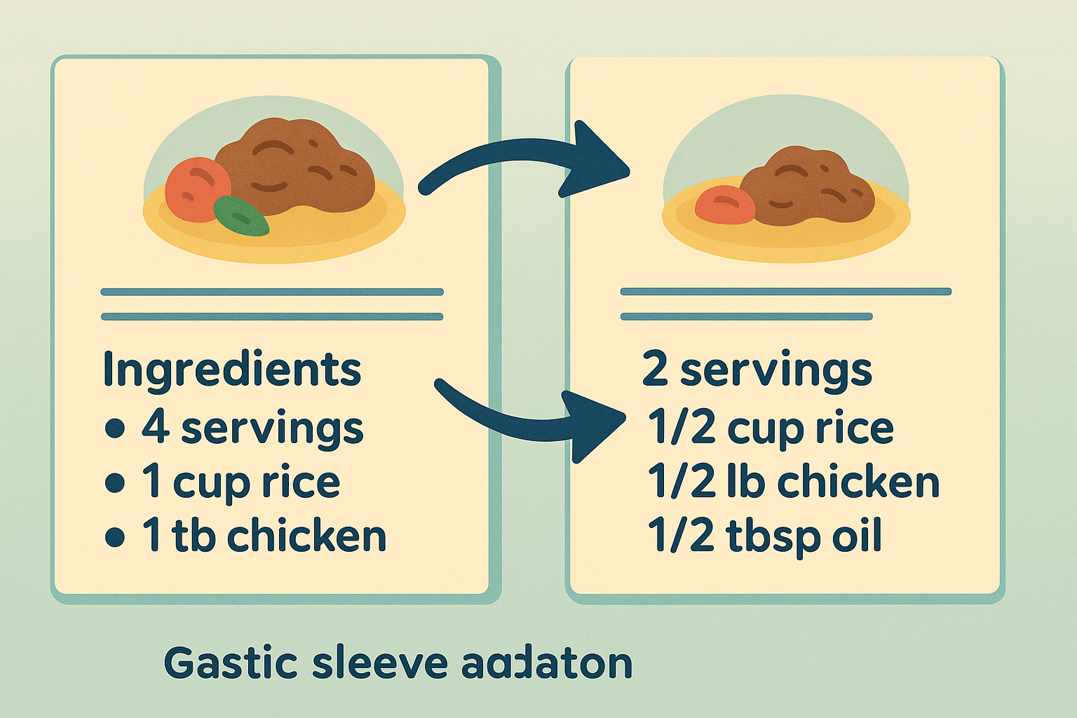 Recipe modification for gastric sleeve patients