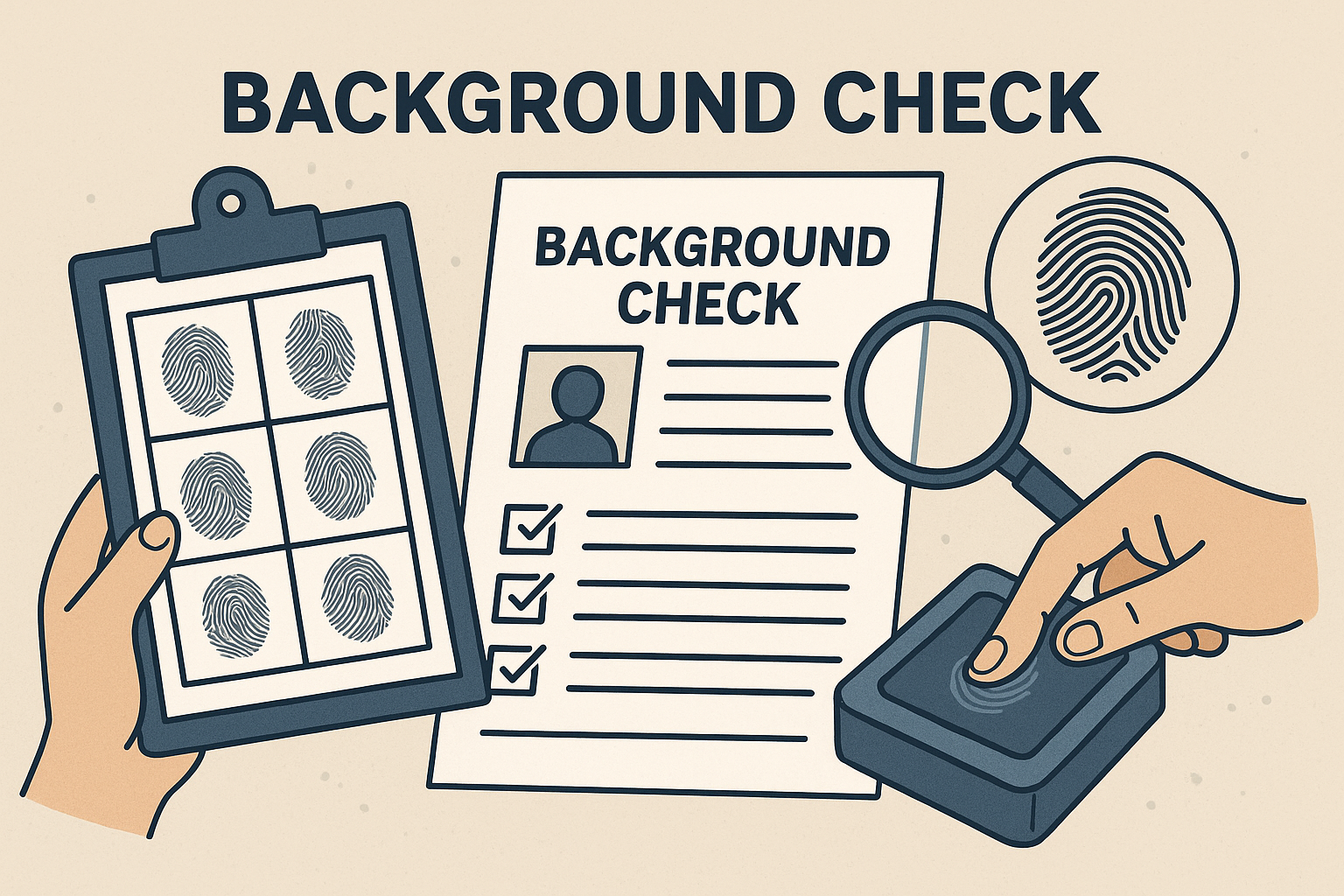 Background check and fingerprinting process
