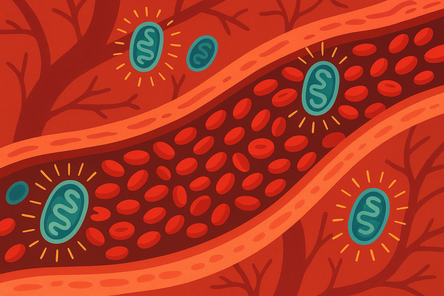 Cellular energy production in blood vessels