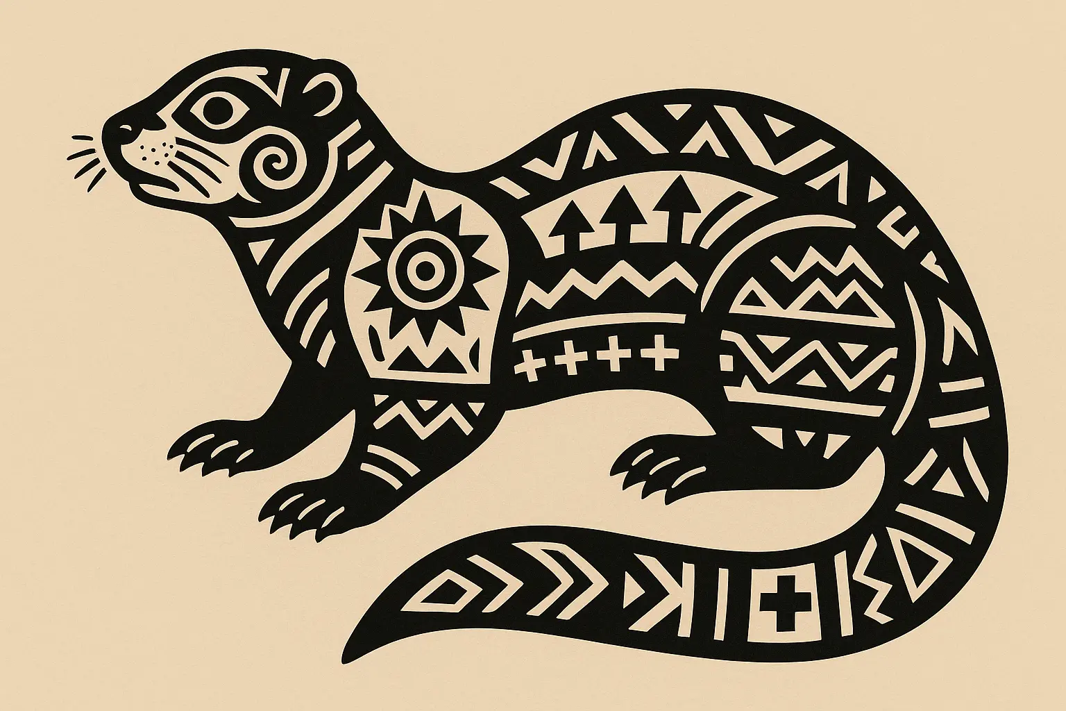 Mandala otter integration tattoo design