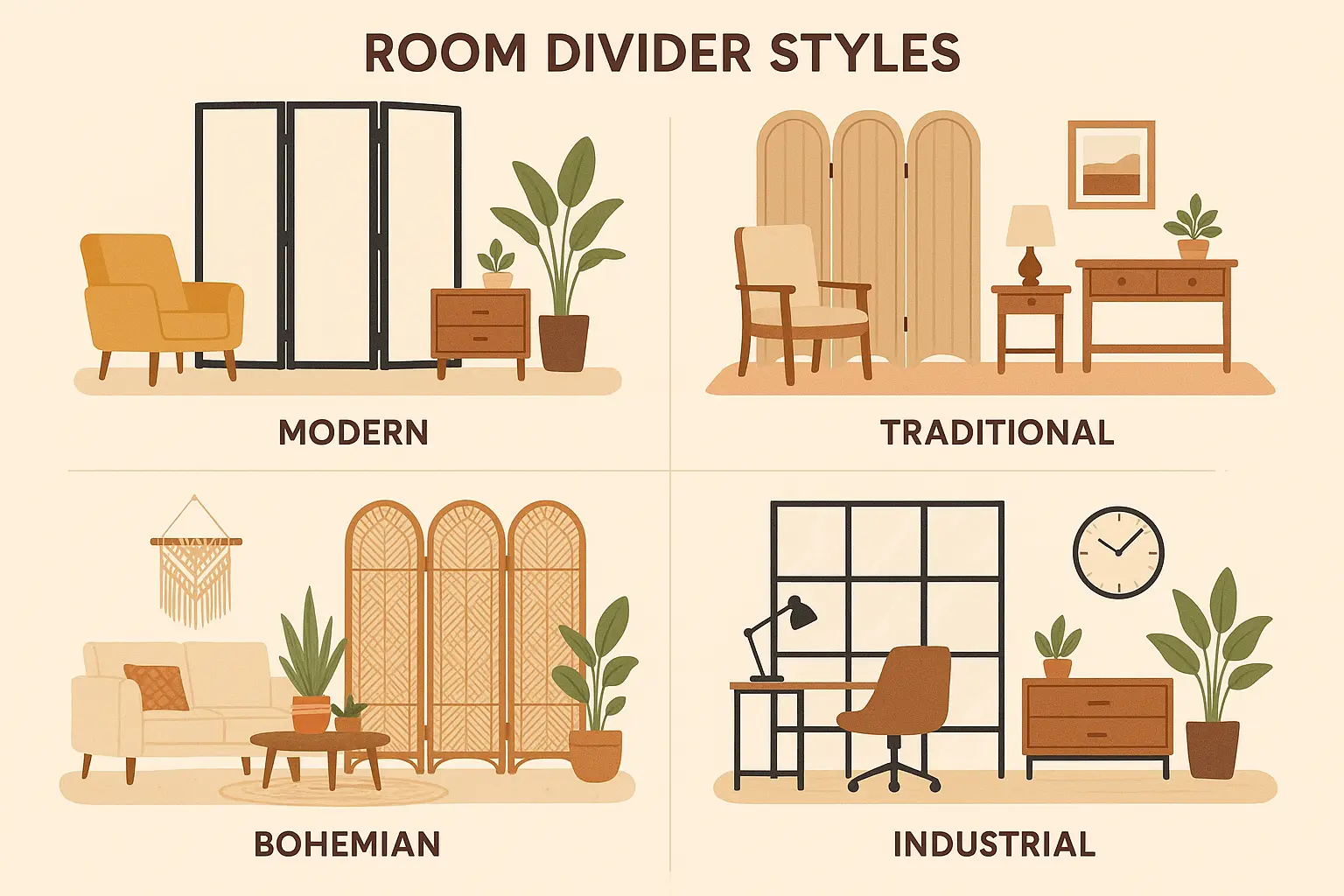 Room divider integrated with existing home decor