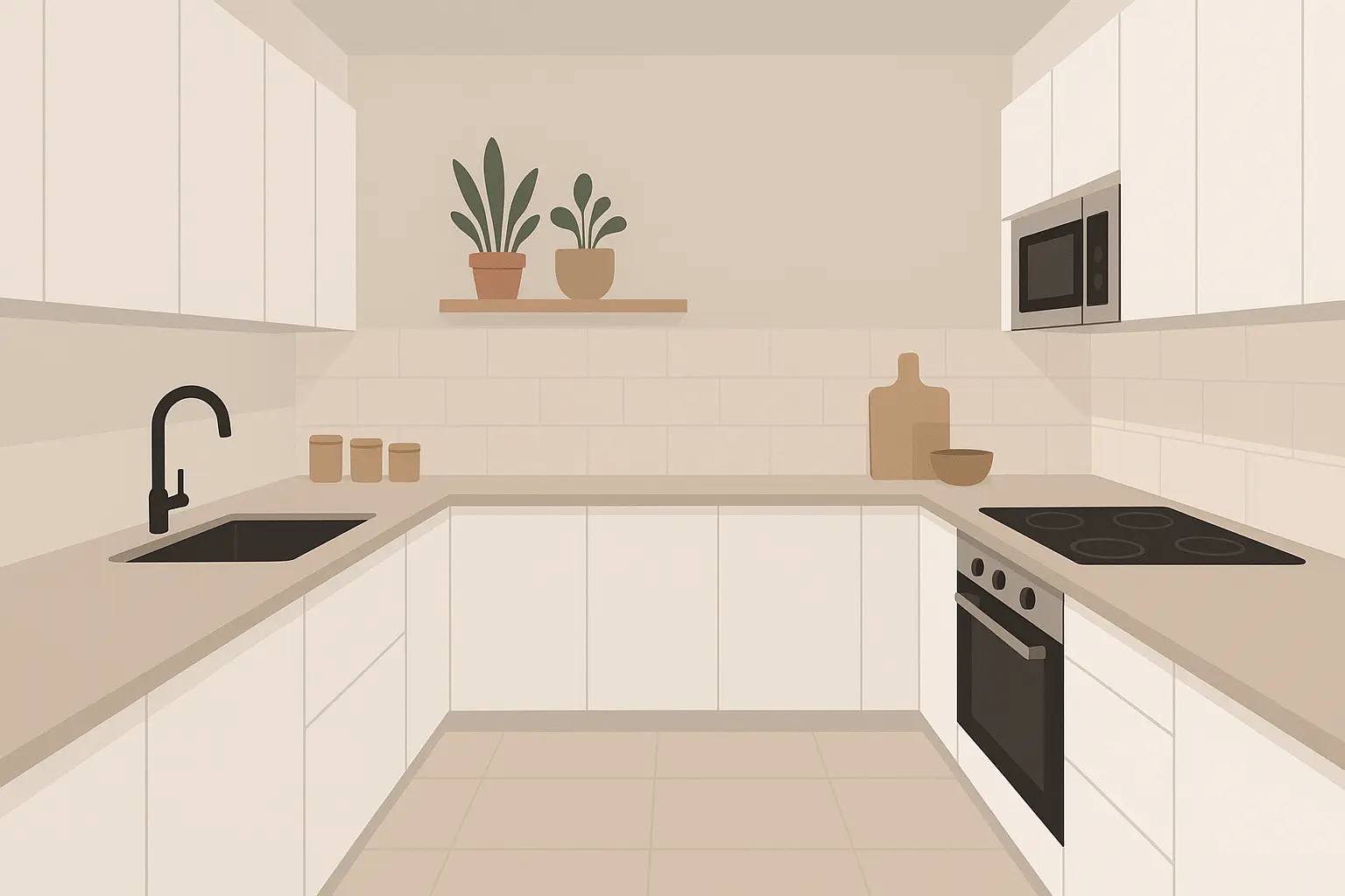 Modern minimalist galley kitchen