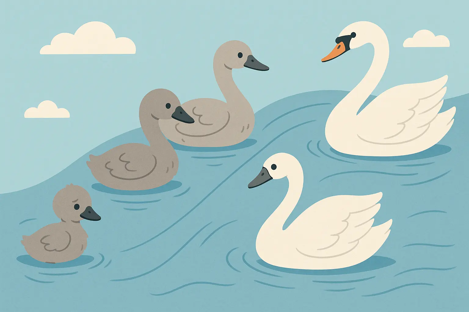 Swan transformation scene from The Ugly Duckling