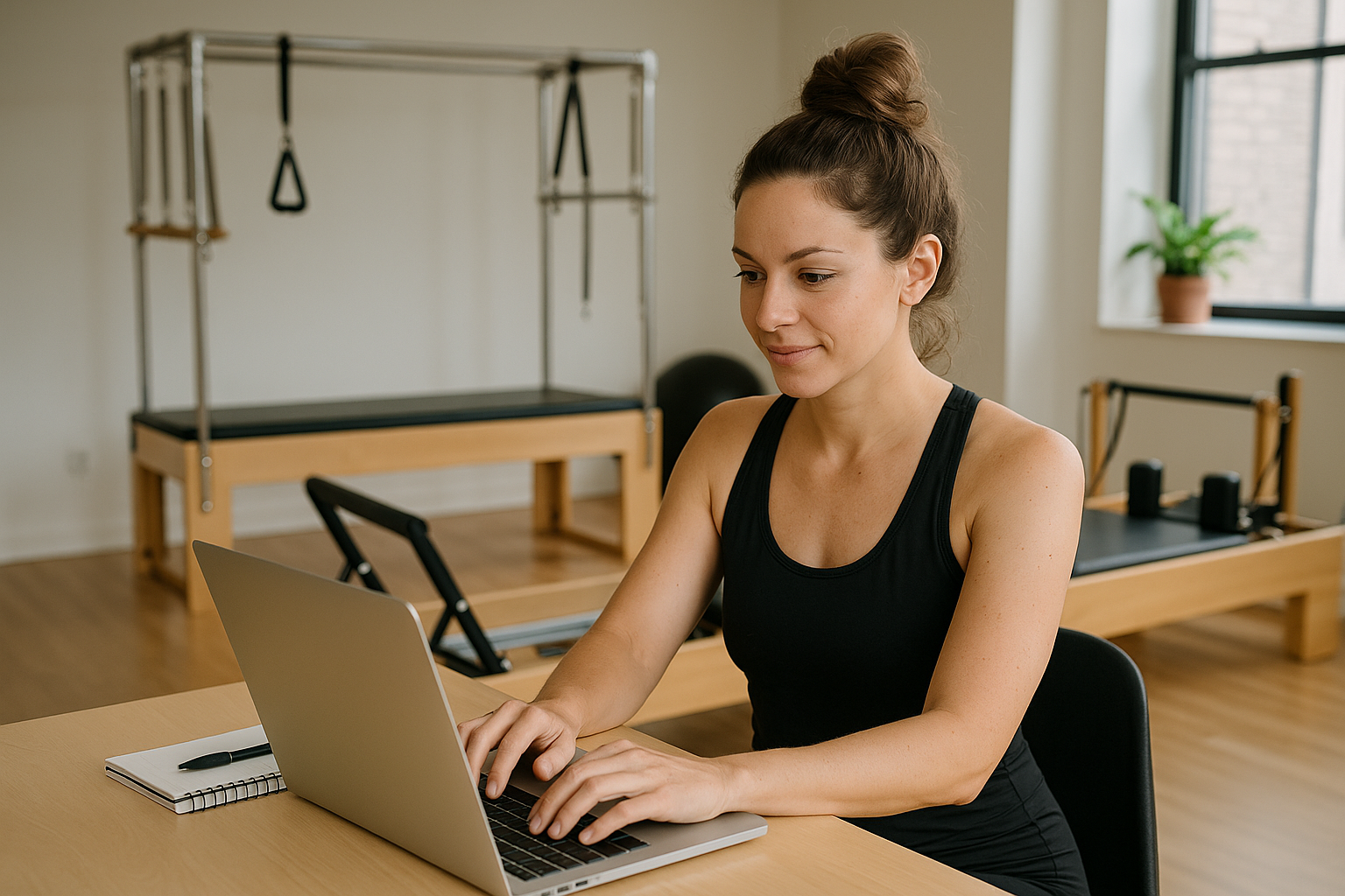 Independent instructor with laptop