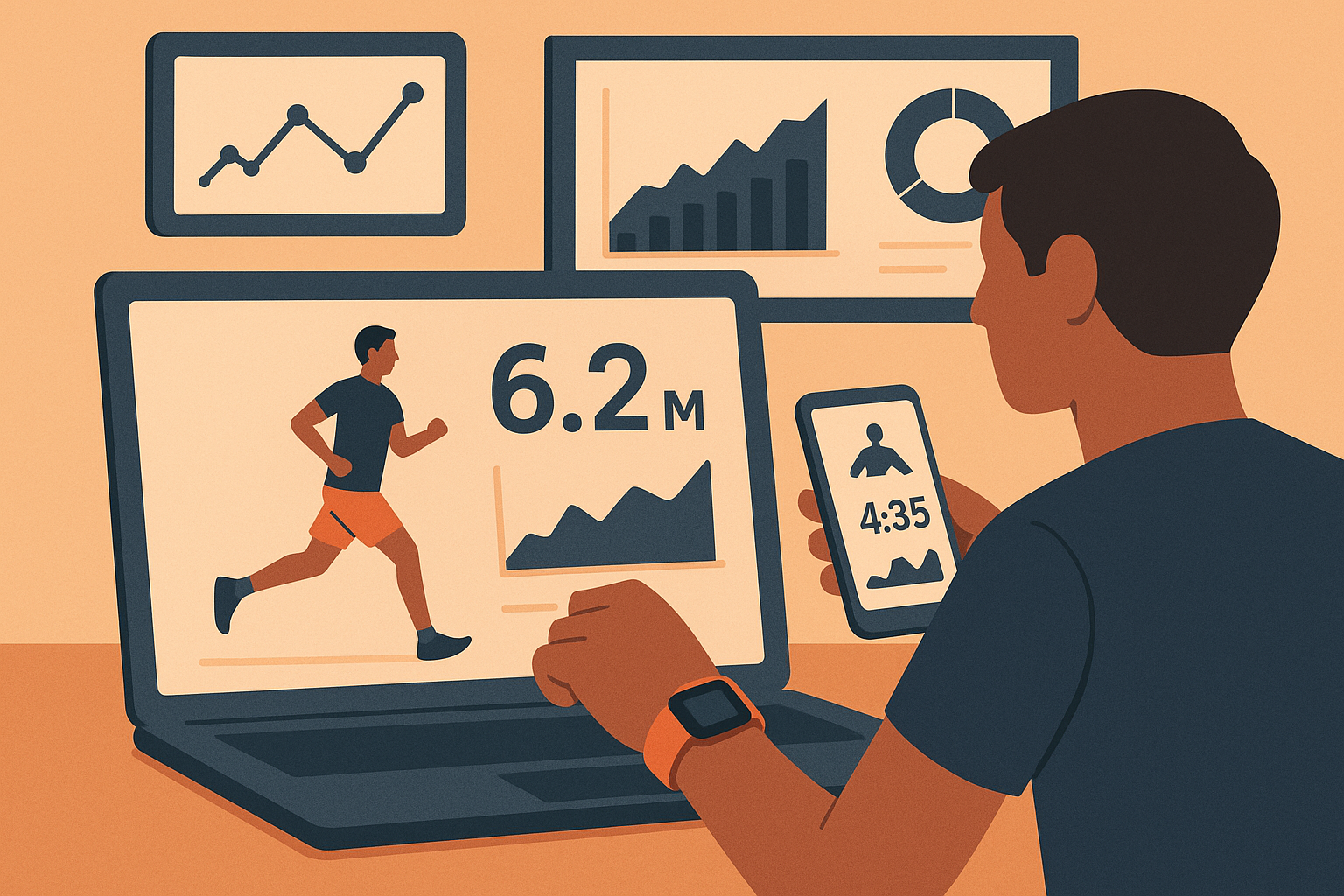 Runner using recovery supplements and nutrition