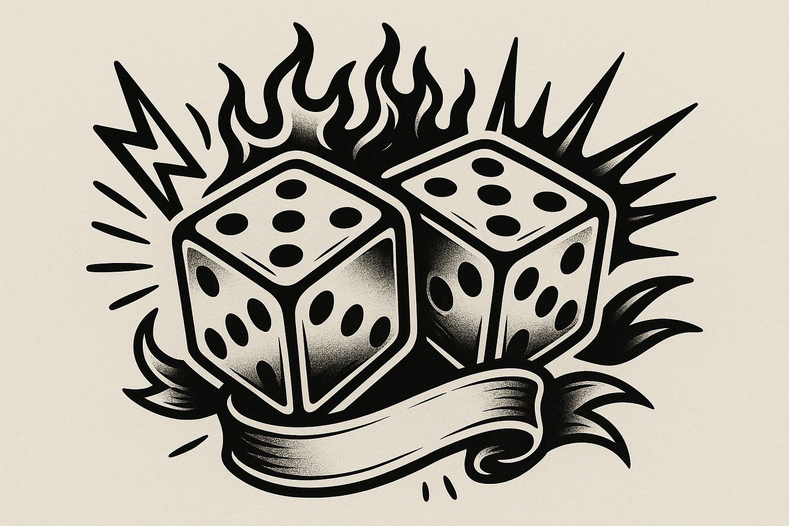 Masculine and themed dice tattoo designs