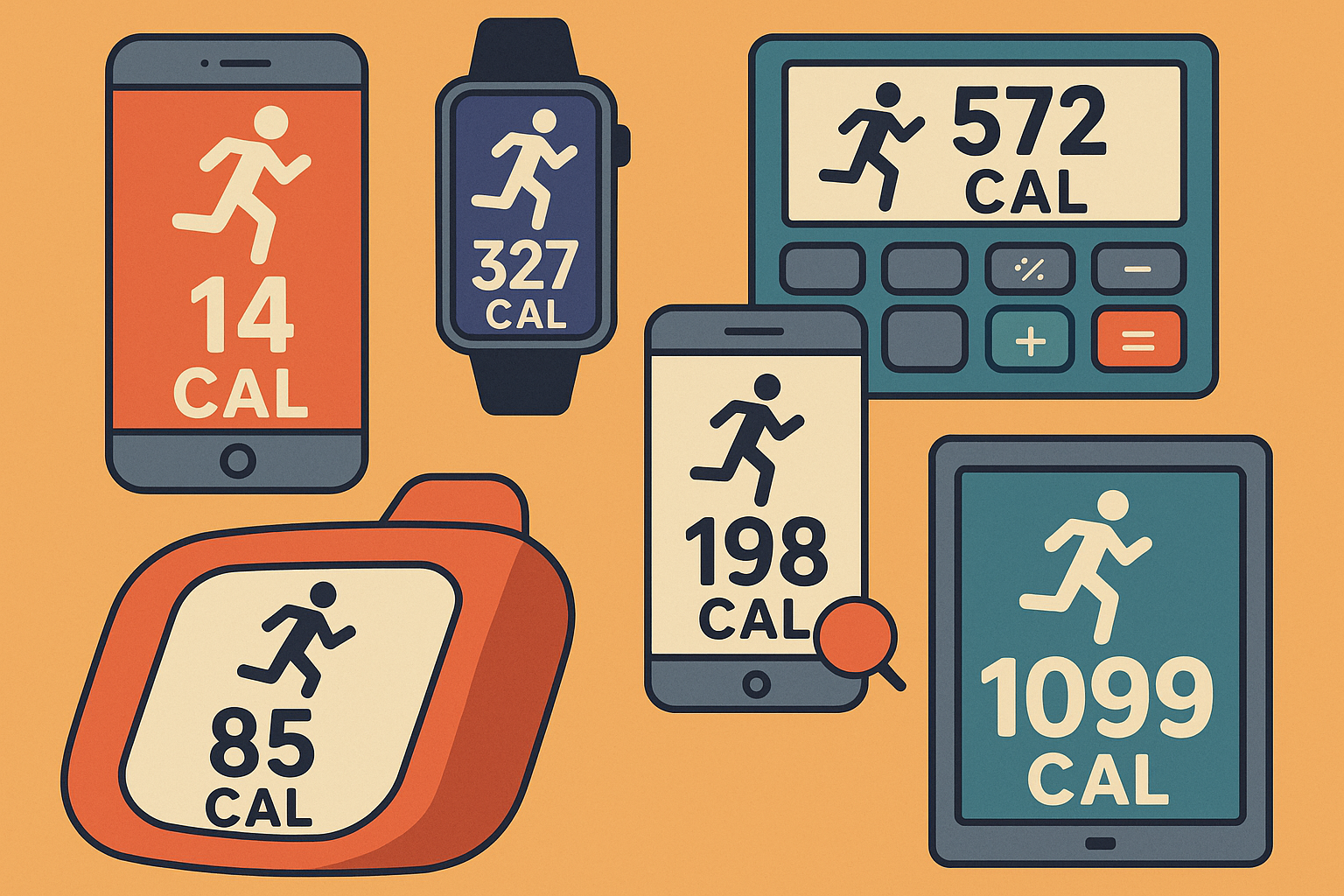 Fitness apps showing different calorie calculations for push-ups