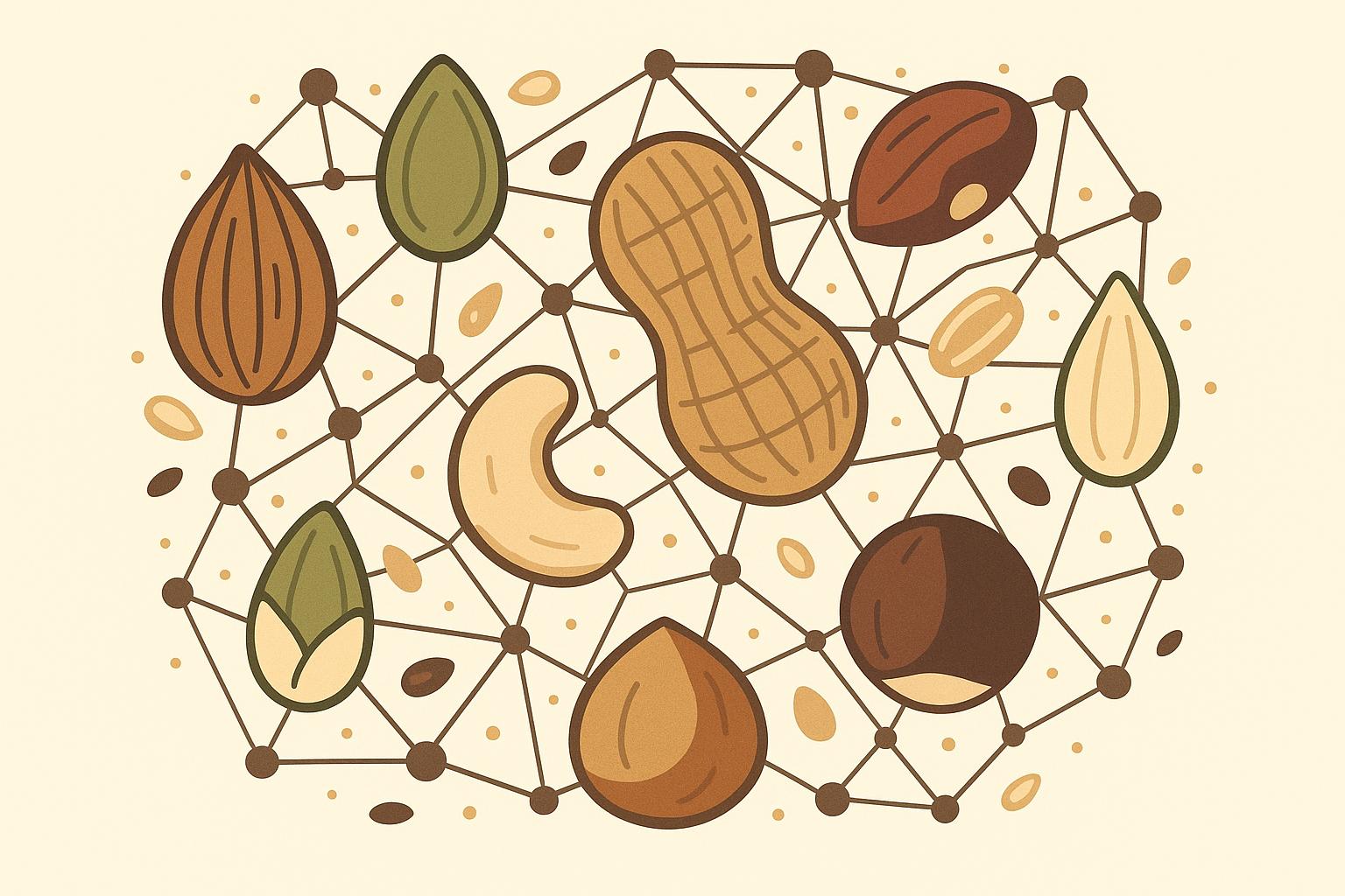 Ground nuts and seeds for protein structure