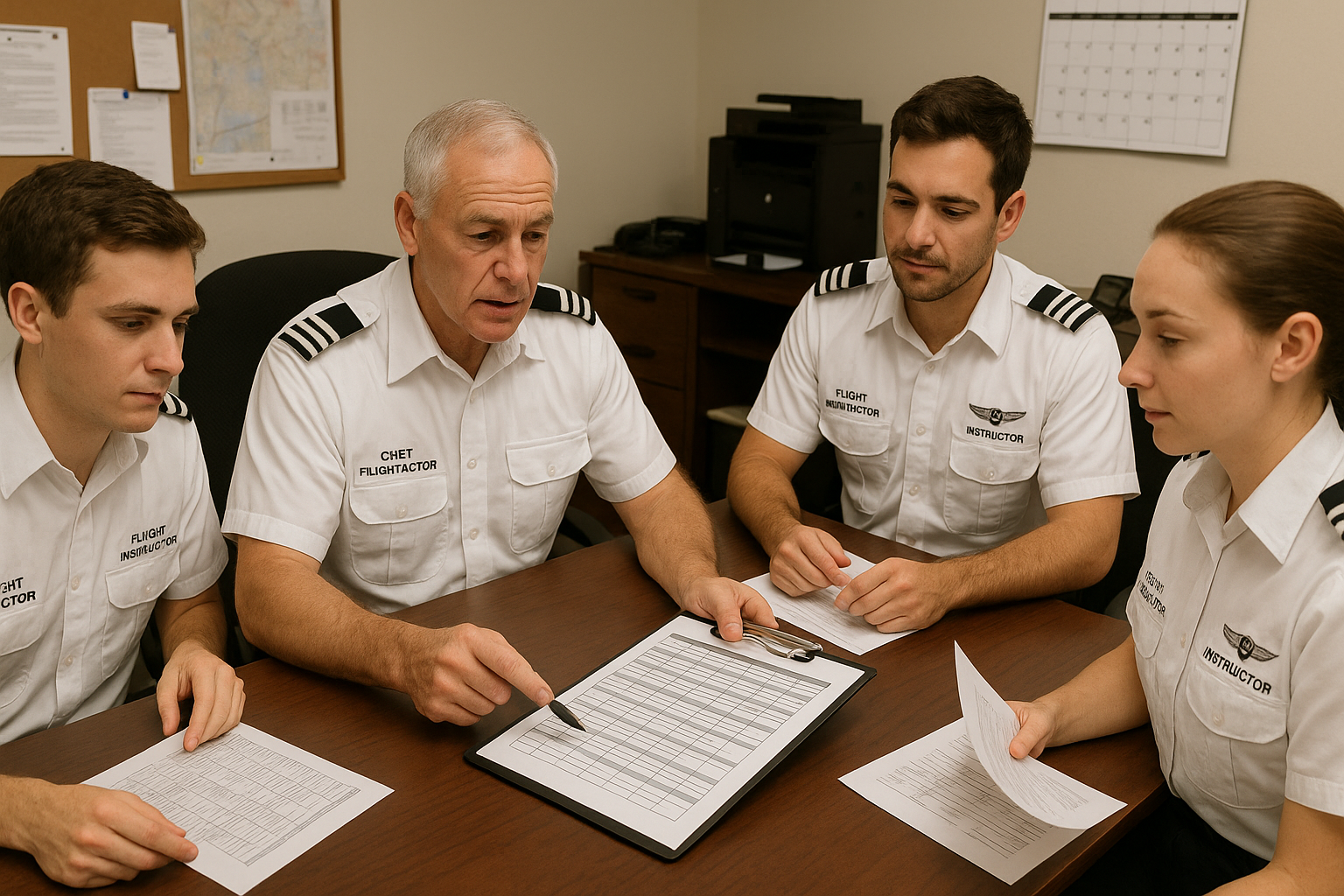 Chief flight instructor salary progression and management responsibilities