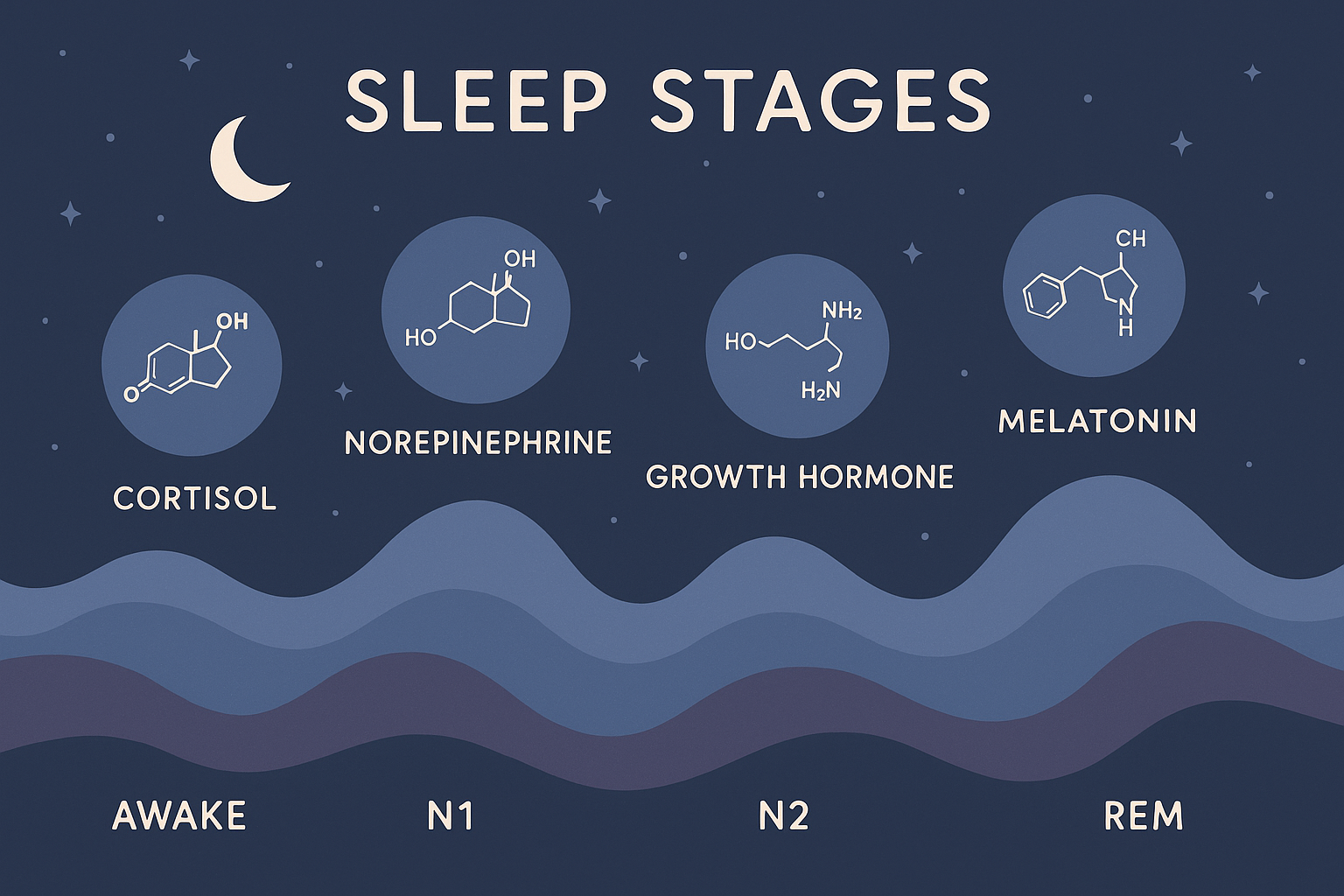 Sleep architecture hormone production stages