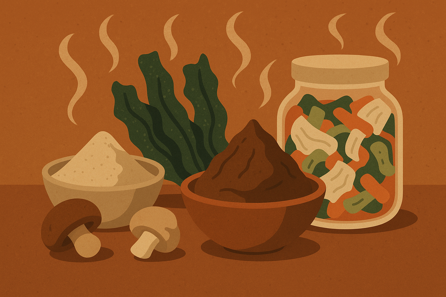 Umami flavors for trail cravings