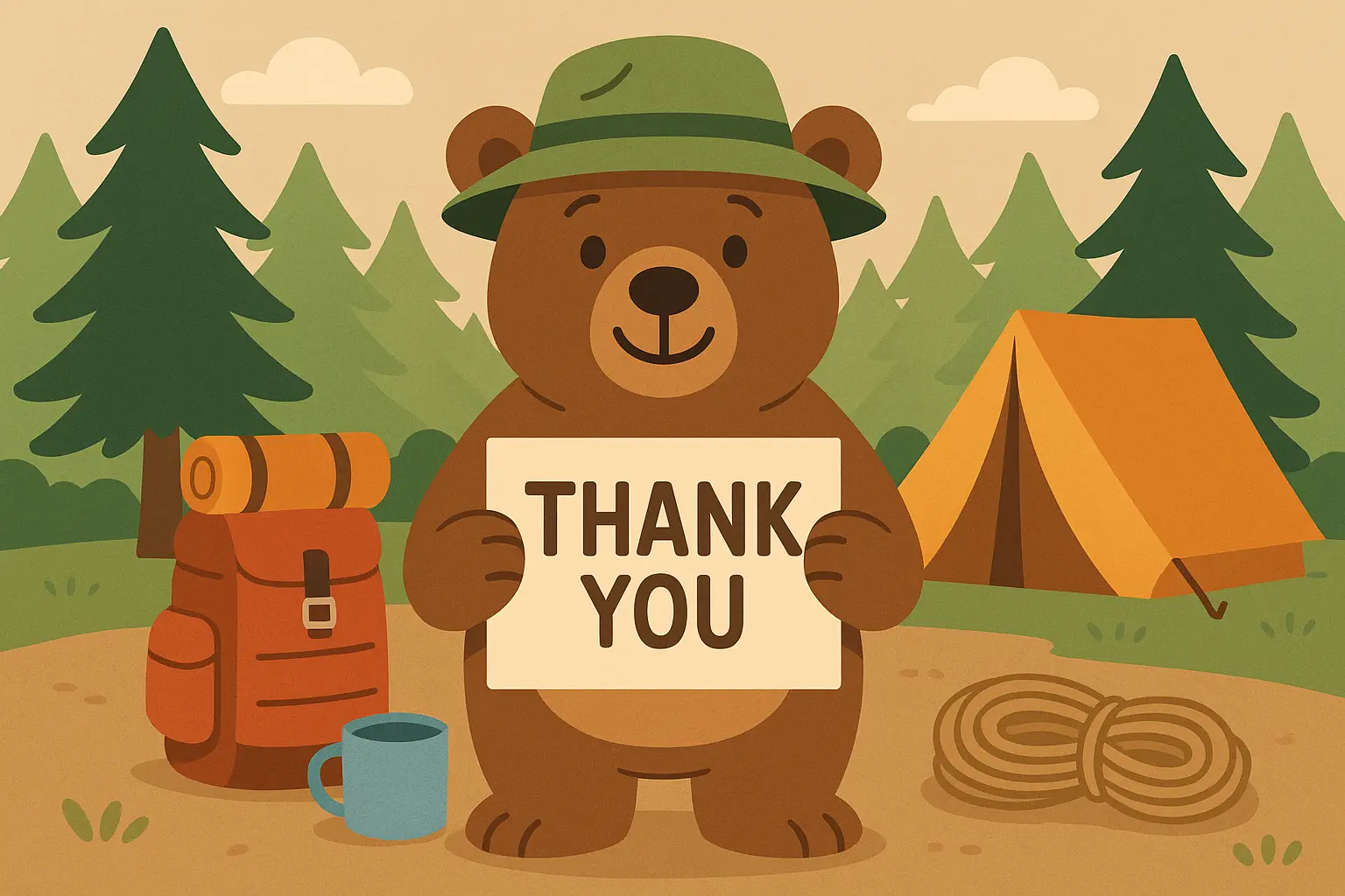 Mysterious forest scene with tall trees