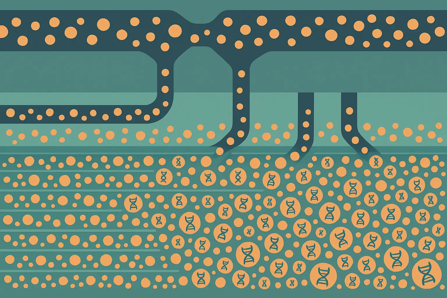 Digital PCR droplet technology visualization