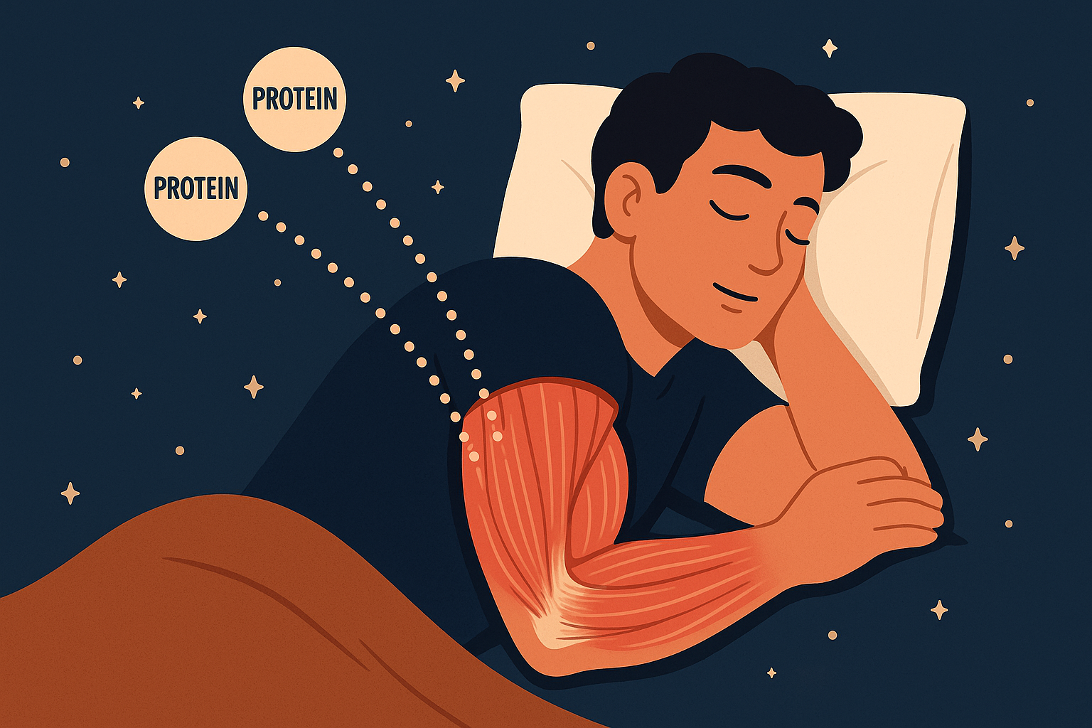 Bedtime protein timing strategy