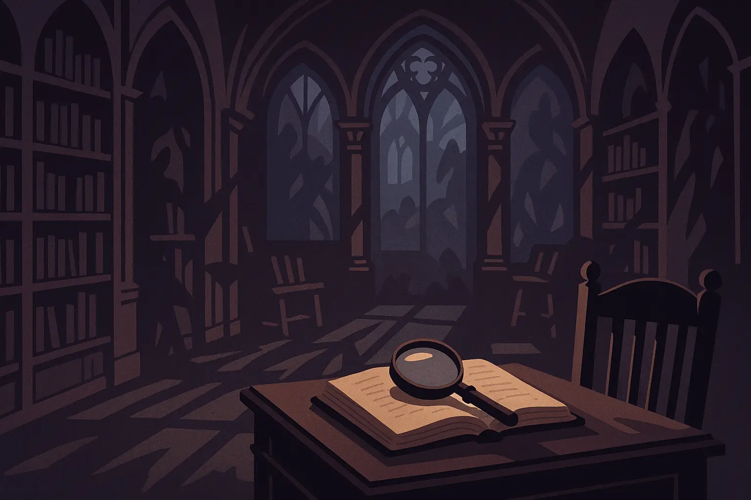 Classic detective with pipe examining clues