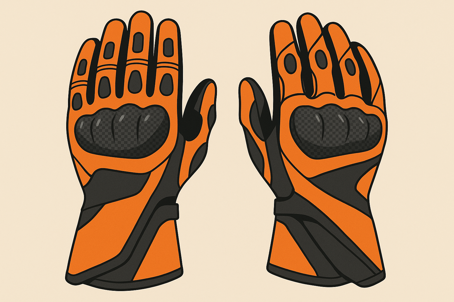 Sport racing motorcycle gloves with armor protection
