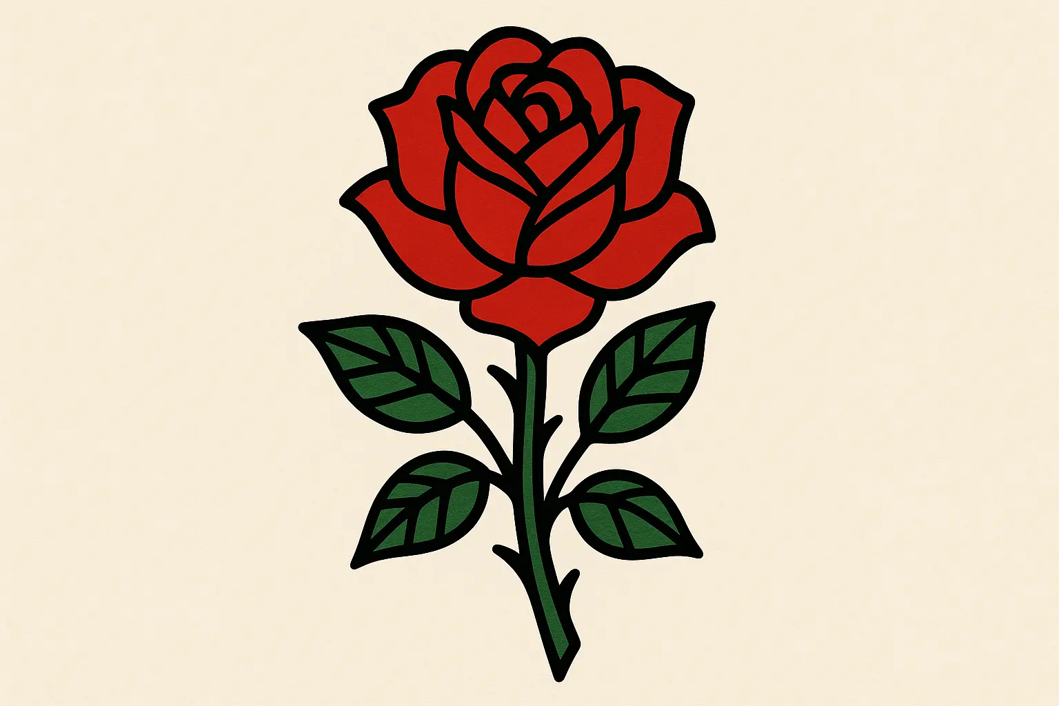 Classic single traditional rose tattoo designs