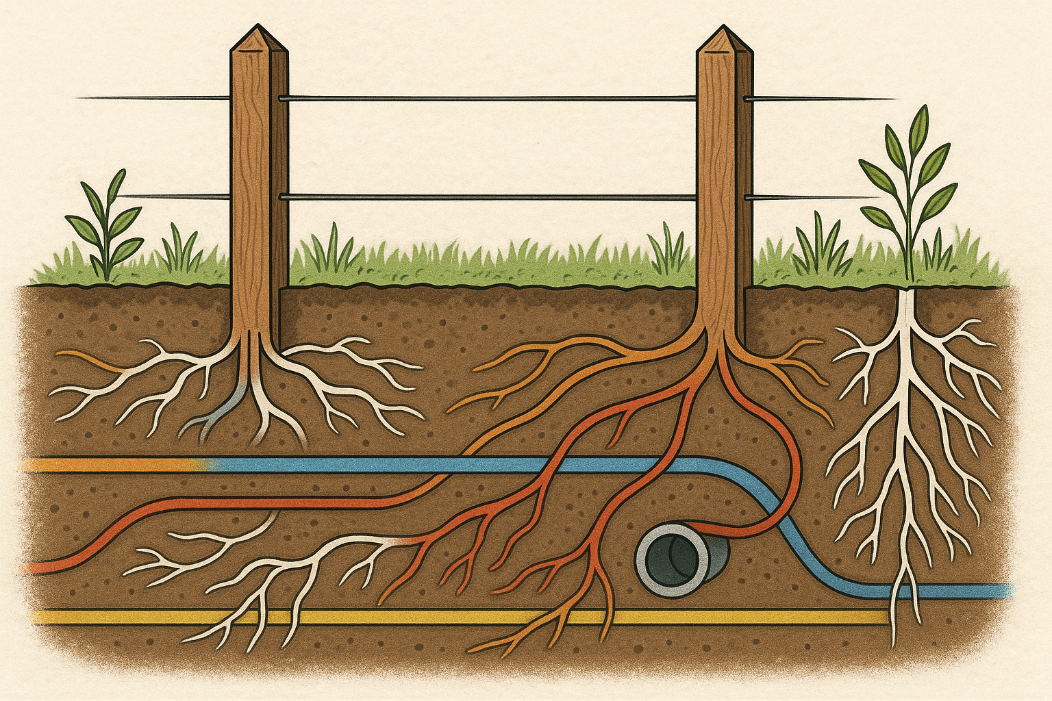 Underground utility conflicts in fence removal