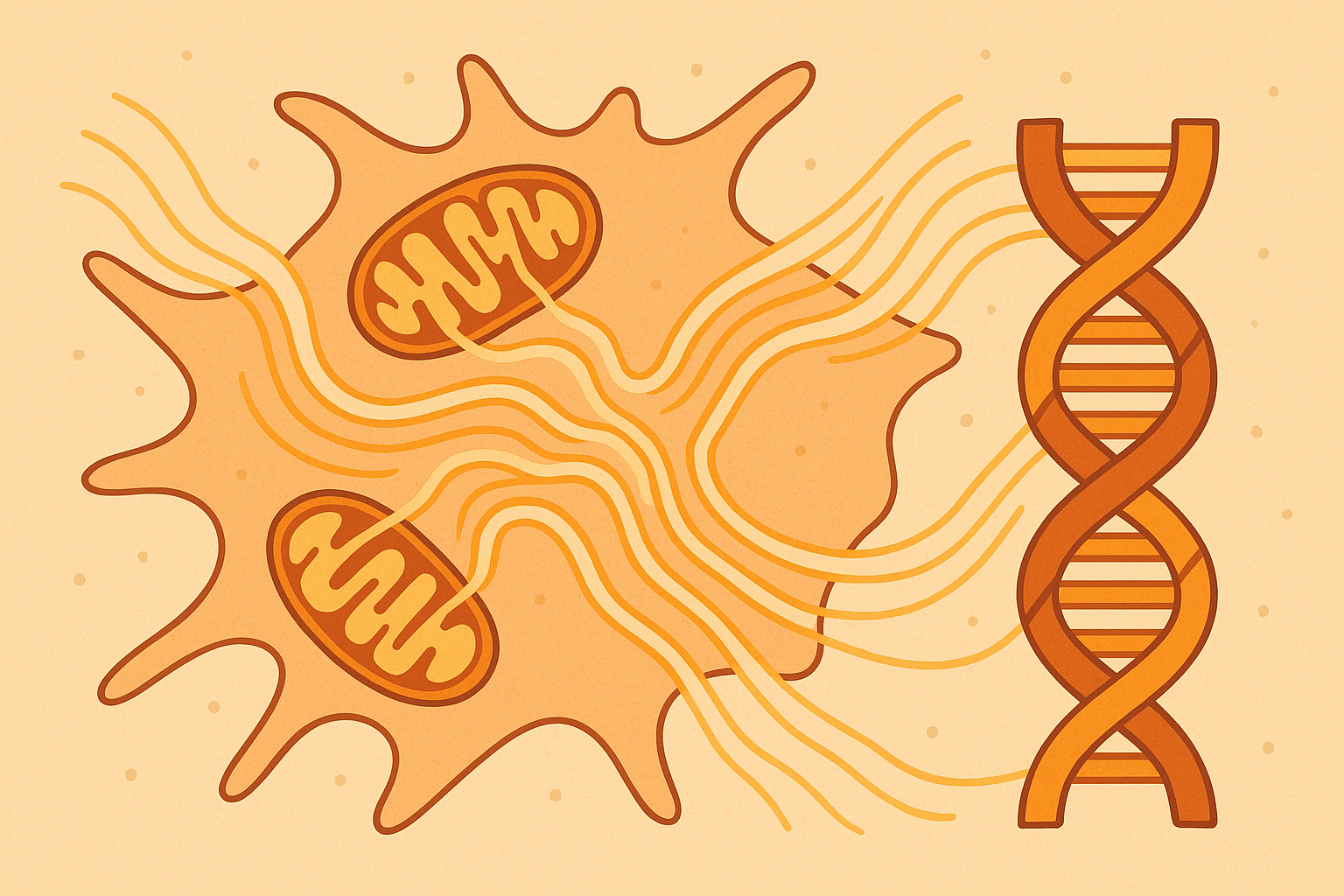Cellular energy and collagen production diagram