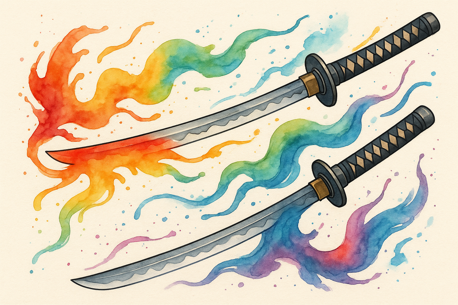 Minimalist and symbolic katana tattoo approaches