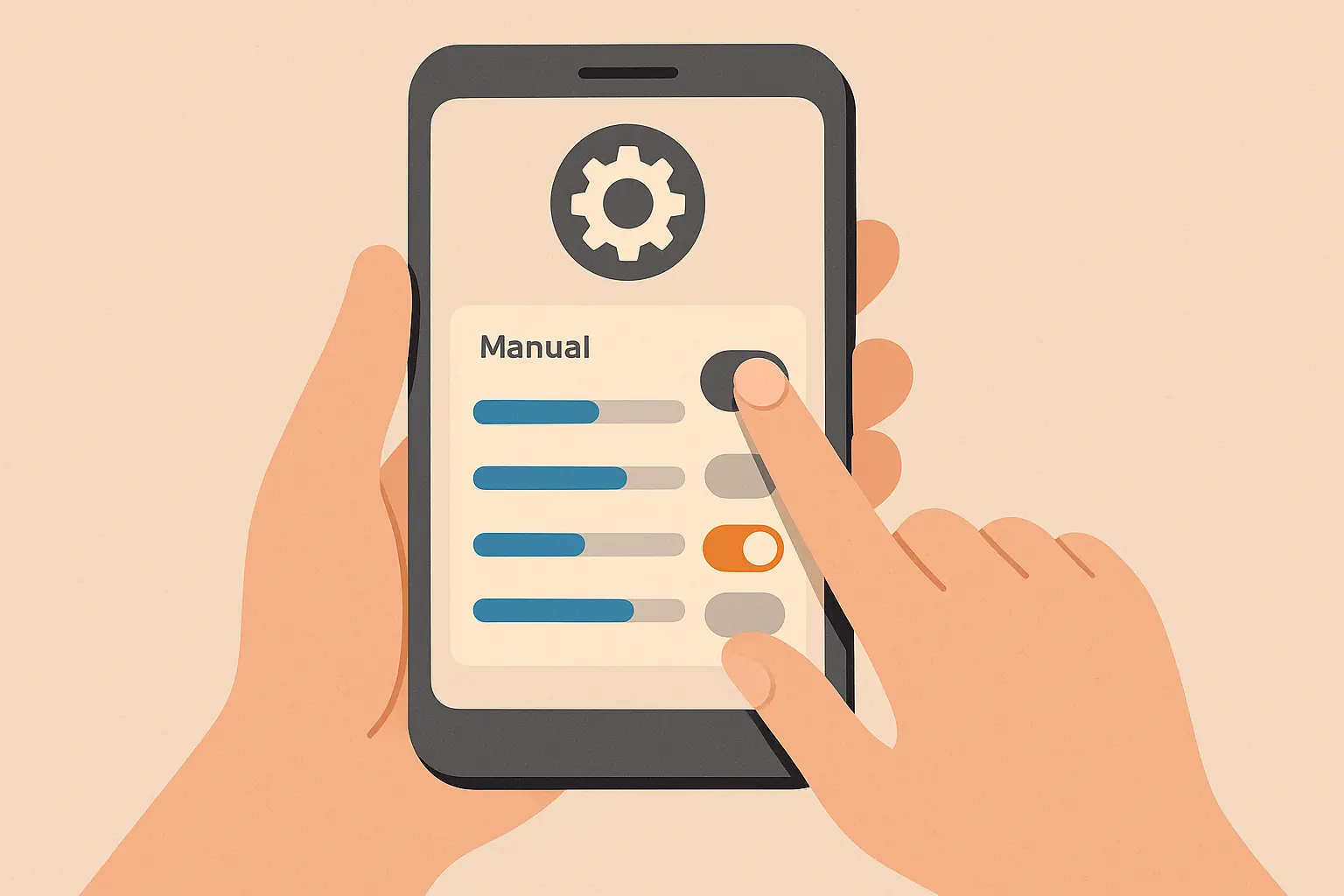 Android settings menu showing manual update options