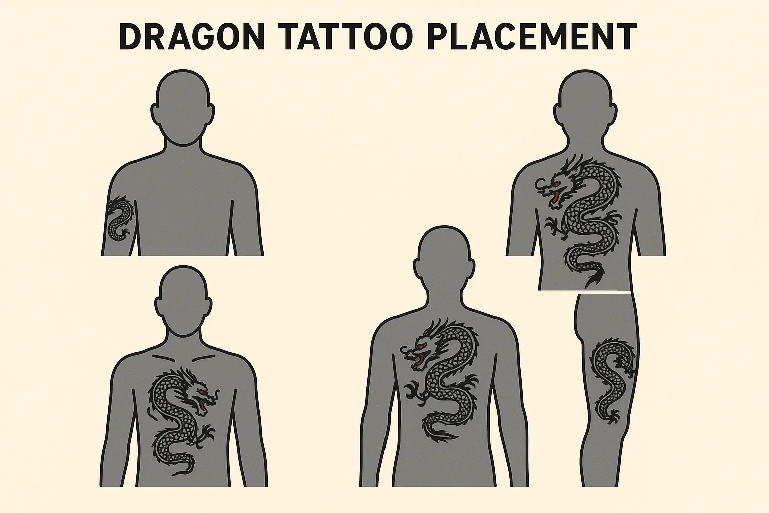Red dragon tattoo placement examples