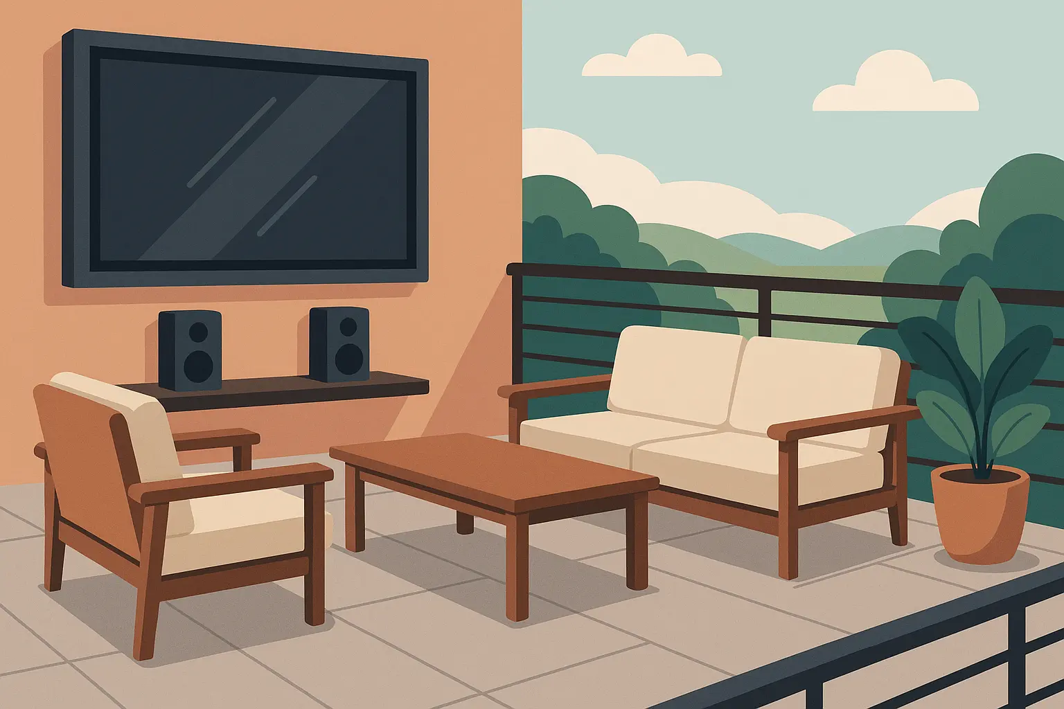 Entertainment and media center setup